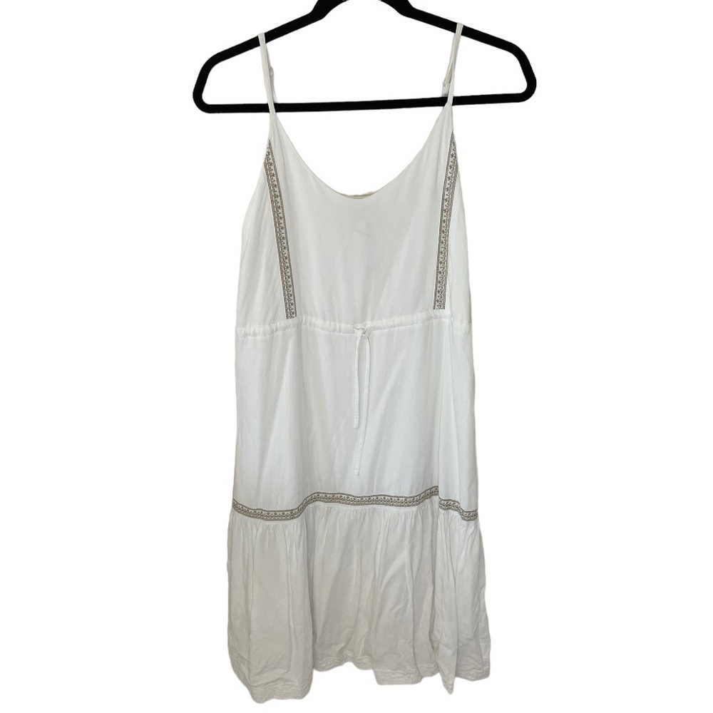 Frank and Oak White Embroidered Cami Midi Linen Blend Dress SZ Small - Picture 12 of 14